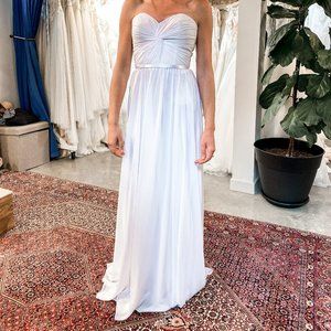 Simple Elegant Chiffon Corset Back Wedding Dress